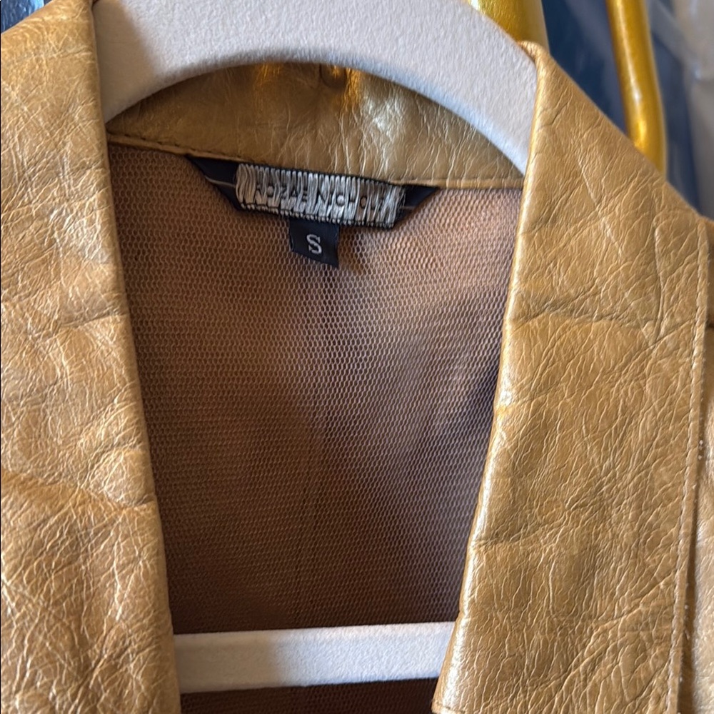 Rozae Nichols Gold Leather Jacket